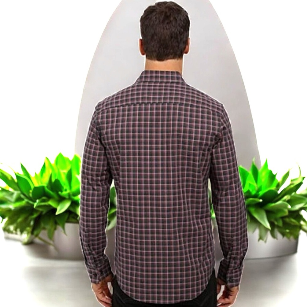 Calvin Klein Men's Victory Plaid Long Sleeve Button Down Shirt - Picture 2 of 15